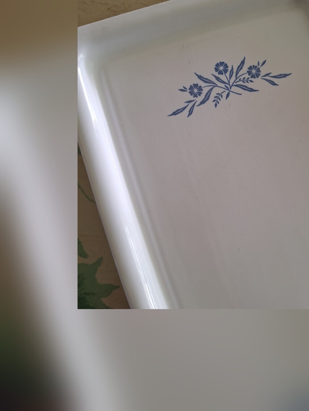 Corningware White Tray with Cornflower Blue Pattern . - Picture 7 of 11
